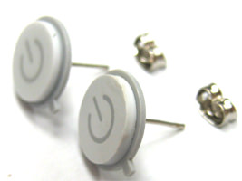 White Macbook Power Button Earrings