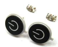 Black Macbook Power Button Earrings