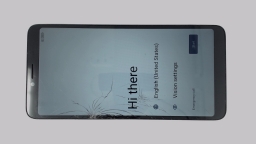 TCL Ion V T607DL Cellphone (Black 32GB 3GB) Tracfone CRACKED GLAS