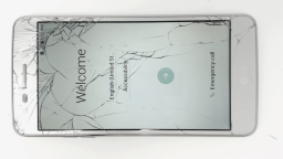 LG Optimus LGMS210 (Silver 16GB 2GB) MetroPCS CRACKED GLAS BROWN LCD