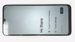 TCL 40 T T608DL Cellphone (Gray 32GB 4GB) Tracfone CRACKED GLAS BROWN LCD