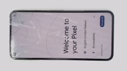 Google Pixel 5 GD1YQ Cellphone (Black 128GB 8GB) Verizon SingleSIM CRACKED