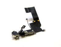 Charging Port Dock Connector Headphone Jack Mic Flex Cable for IPhone 5S White